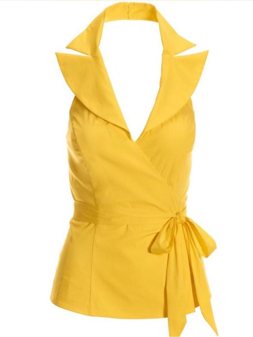 Boston Proper Halter Wrap Tank Top Tailored Seams Career Business Going Out
